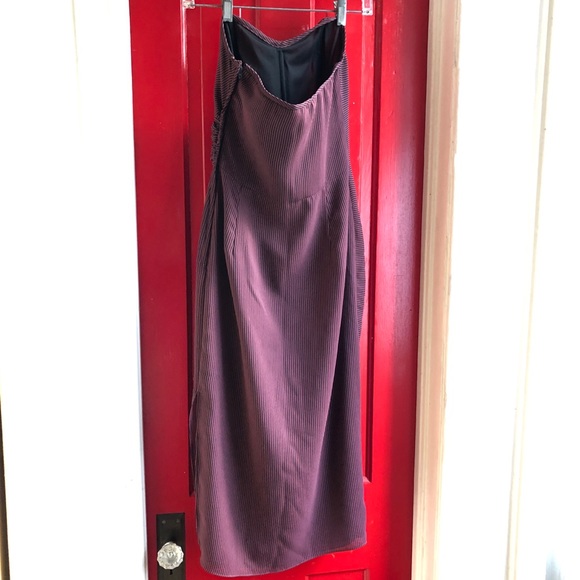 Tahari Pink and Blue Pin Striped Strapless Dress - Picture 3 of 8